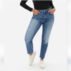 Everlane The Cheeky Straight Leg Raw Hem crop Jeans 33